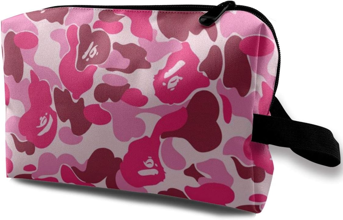 Bape Pink Camo Makeup Bag Pouch Purse Cosmetic Organizer for Women