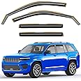 Deejecsun In-Channel Window Rain Guards Fit For Jeep Grand Cherokee(Not for L) 2022 2023 2024 2025 Extra Durable Window Deflectors Vent Shades Visors Exterior Car Accessories Visors Rain Guards -4 pcs