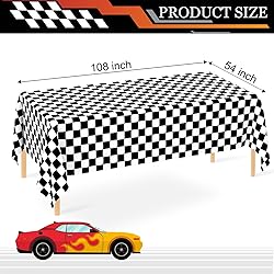 2 Pack Black and White Gingham Tablecloth