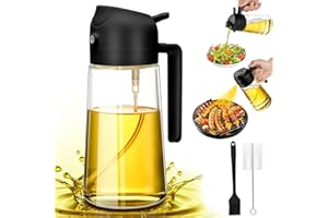 Oil Dispenser Bottle Spray and Pour, Olive Oil Spray Bottle, 470ml Oil Sprayer for Cooking, 2 in 1 Oil Dispenser and Oil Spra