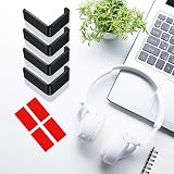 Weewooday 4 Piece Headphone Hanger Holder Desk Wall Mount Adhesive Acrylic Black view 6