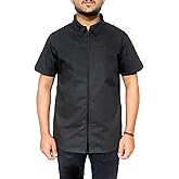 Professional Barber Jacket Black Half Sleeve Barber Shirt Men's Red Hairdresser Salon Smocks Hair Stylist Uniform