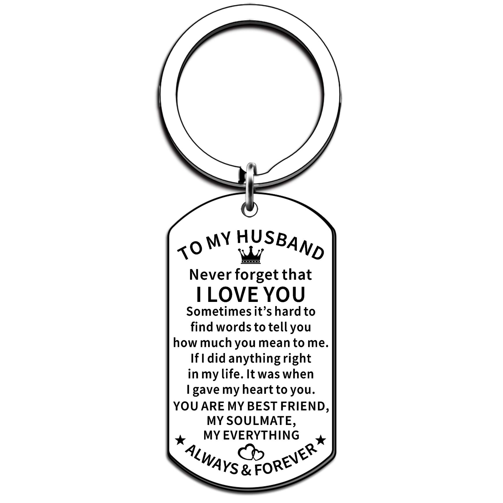 JMIMO Anniversary Keyring Gifts for Him Husband from Wife Valentine's Day Gifts for Husband I Love You Gifts for Him Husband Christmas Birthday Gifts