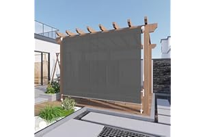 LOVE STORY Patio Shades Roll Up Outdoor Cordless Roller Shade 8'(W)*6'(H) for Patio Porch Gazebo Balcony Deck Backyard,Dark Grey