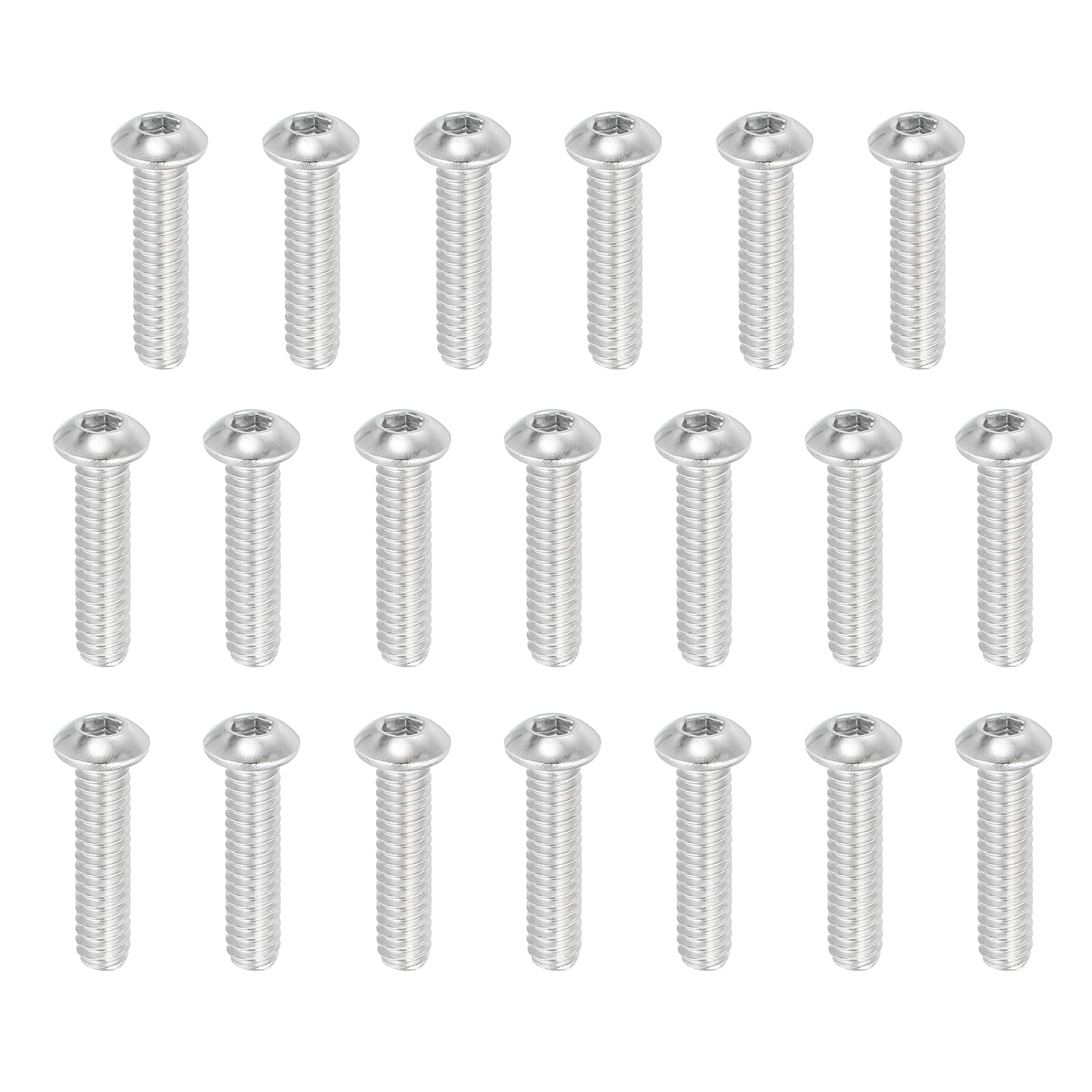 PATIKIL 1/4-20x1-1/4" Button Head Socket Cap Screws, 20 Pcs 304 Stainless Steel 18-8 Socket Cap Screw Bolts Allen Hex Drive Full Thread Fine Thread UNC