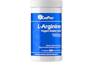 CanPrev L-Arginine Vegan Amino Acid Powder 450g 180-Servings - Supports Protein Synthesis & Heart Health - 2.5g L-Arginine Pe