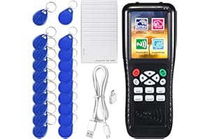 DCVBNY RFID ID Duplicator Copier Writer Decode Function Smart Card Key Machine RFID NFC Copier ID Reader Writer with T557 125khz H-ID Cards,ID 125kh Keyfobs and IC 13.56mhz Key Tags