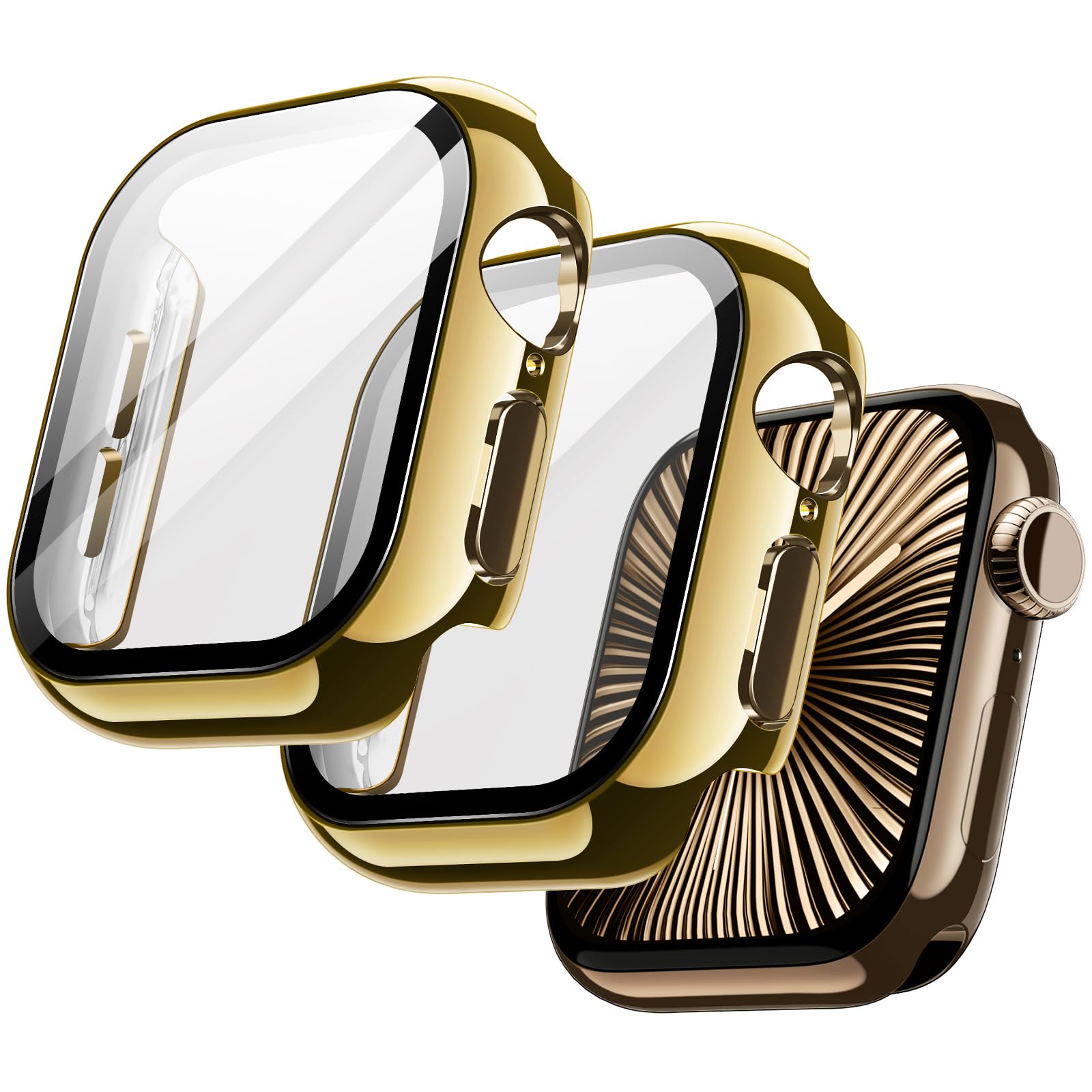 Plated Case with Screen Protector for Apple Watch Series 11 / 10 46mm, 2 Pack