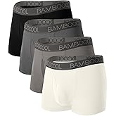 BAMBOO COOL Mens Trunks Underwear Performance Breathable Mesh Fly Zone Moisture-Wicking(4 Pack)