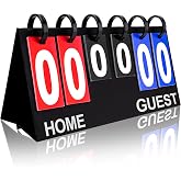 IVONNEY Flip Scoreboard Tabletop Score Flipper, Football Portable Scoreboard, Flip Score Keeper, Outdoor Score Flip Cards for Basketball Volleyball Tennis Sports - 6 Digits Scoreboard