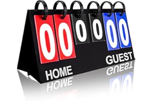 IVONNEY Flip Scoreboard Tabletop Score Flipper, Football Portable Scoreboard, Flip Score Keeper, Outdoor Score Flip Cards for Basketball Volleyball Tennis Sports - 6 Digits Scoreboard