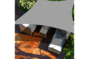 Cool Area Sun Shade Sail 8x9 FT Rectangle Shade Canopy Outdoor Shade Cover for Patio Backyard Deck Garden, Light Grey (Custom Size)