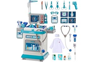 AuroTops Doctor Kit for Toddlers 3-5, 26 Pcs Doctor Play Set for Kids Ages 3-8,Role Play Toy Medical Cart Doctor Toys Educational Toys for Boys & Girls Birthday Gifts