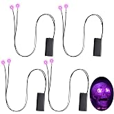 4 Pack Halloween LED Glowing Eyes, Light-Up Skeleton Eyes for Props, Purple | Battery Operated, Steady On & Flashing, Halloween Costume Cosplay Masks Skulls Skeletons Props, Red Green Blue Orange Purple