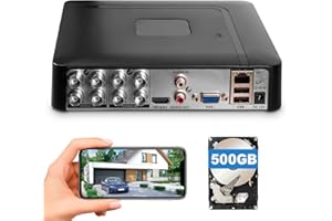 Douevo 8 Channel 5MP CCTV DVR, H.265+ Security 8CH Surveillance Digital Video Recorder with 500G Hard Drive, Hybrid 5-in-1(TV