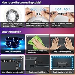 HOUHUI USB LED Strip Lights Kit, 4 Pre-Cut