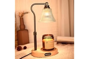 Inspireyes Candle Warmer Lamp for Jar Candles, Electric Candle Warmer with Timer, Height Adjustable, 2 Bulbs, Dimmable Wax Me