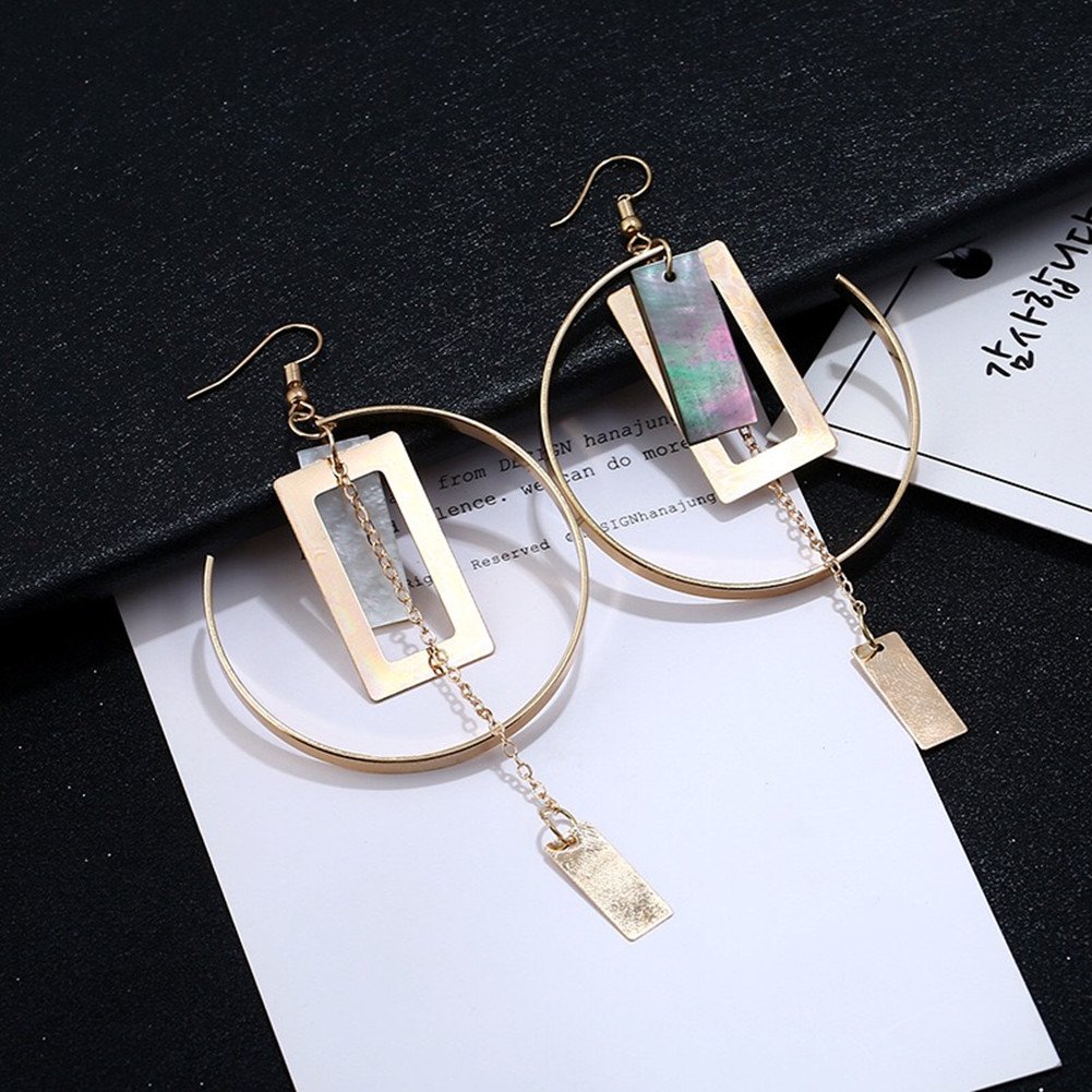 Alloy Big Large Dangle Hanging Stud Ear Clip No Piercing Hook Hoop Earrings Mother\'s Day Jewelry Gift Birthday (Hook Earrings)