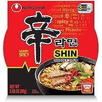 Nongshim Bowl Shin Noodle Soup, Gourmet Spicy, 3.03 Ounce (Pack of 12)
