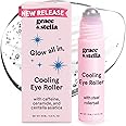 grace and stella Eye Roller with Cooling Metal Rollerball - Under Eye Cream for Dark Circles - With Caffeine and Ceramide - T