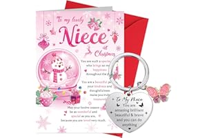 HOWAF Niece Christmas Card, Merry Christmas Card Niece Xmas Card, Christmas Card for Niece Christmas Cards Niece with Niece C