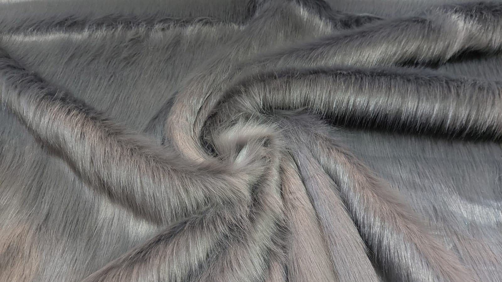 Super Luxury Faux Fur Fabric Material - Long Pile Light Grey, 1Mtr - 150cm x 100cm — image 1