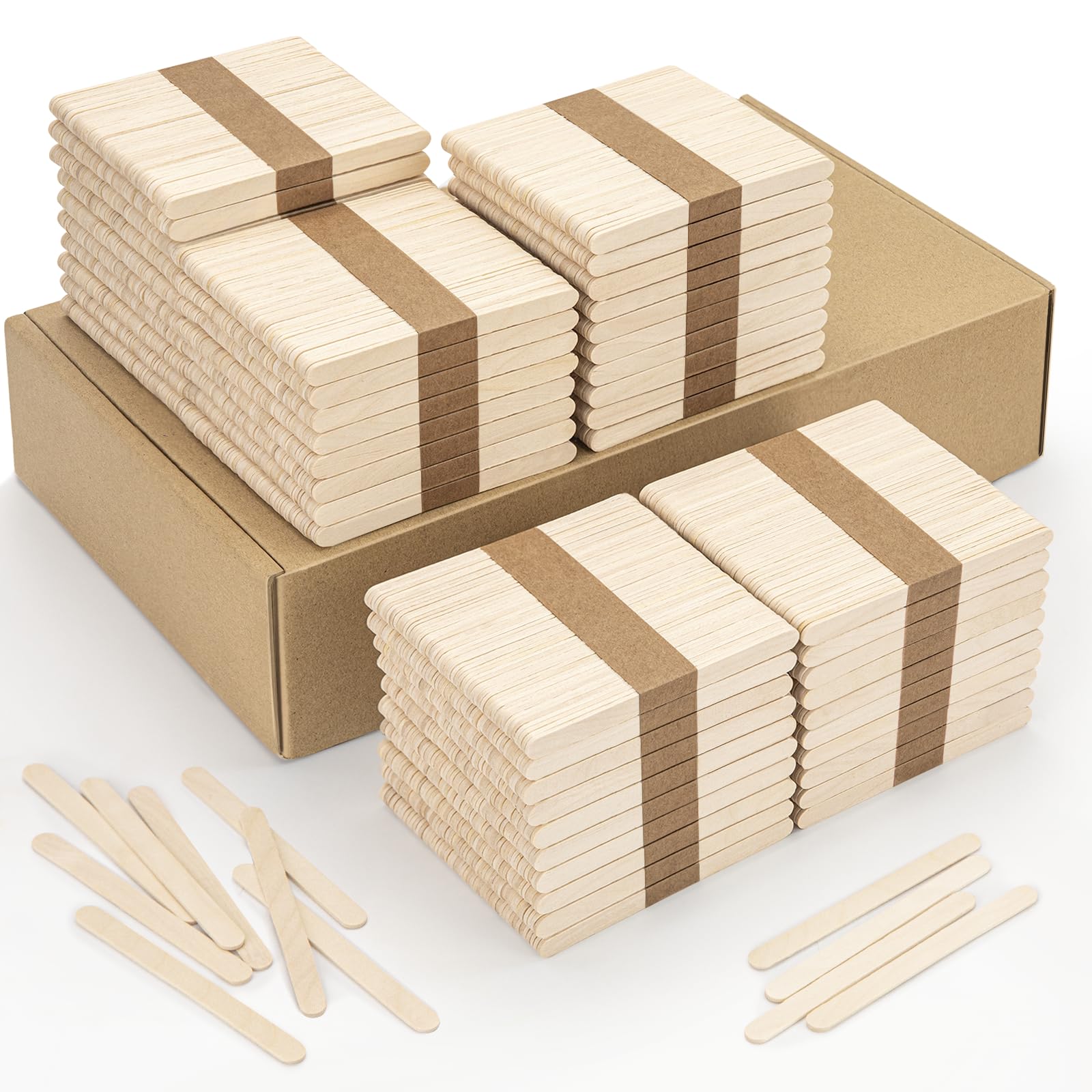 Photo 1 of WISYOK 2400 Pcs Wooden Popsicle Sticks for Crafts, 4.5 Inch Wooden Craft Sticks, Lollipop Sticks, Treat Sticks Ice Cream Sticks for Creative Designs or DIY Craft, Home Art Projects