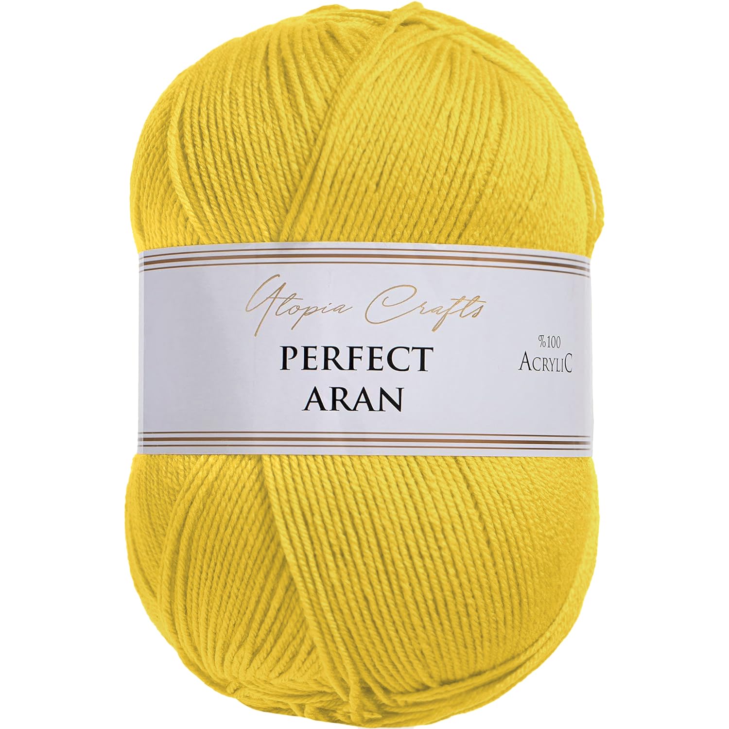 Utopia Crafts Aran Knitting and Crochet Yarn, 400g (Yellow) — image 1