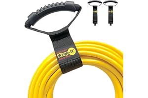 Easy-Carry Wrap-It Storage Straps - 17" (2-Pack) – Heavy-Duty Hook and Loop Cord Carrying Strap, Hanger, and Organizer with Handle for Pool Hoses, Garden Hoses, Cables, and Dad Gift Ideas…