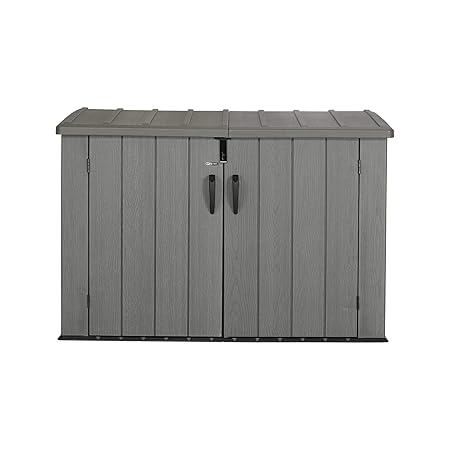 Horizontaler, Grauer Lifetime-Products-60212-Aufbewahrungs-Schuppen - 191,1 X 107,3 x 132,2 cm