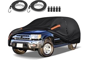 QUYDDC 16-Layer Special Full Car Cover Fit for 1984-2002 Toyo-ta 4runner, Ultra Heavy 600D Oxford Cloth, All-Weather Protection Summer Sun Exposure and Winter Snow Rain Dust UV, Black