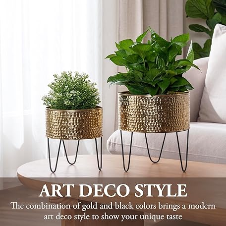 Mua MyGift Modern Brass Tone Metal Planter Pots with Pebbled Texture ...