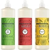 Mrs. MEYER'S CLEAN DAY Liquid Dish Soap 3 Pack Variety, Tomato Vine, Dandelion, Fresh Cut Grass, 16 OZ Each, 1 CT