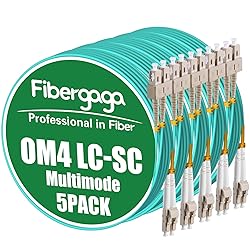 Fibergaga-5Pack OM4 LC to SC Fiber Patch