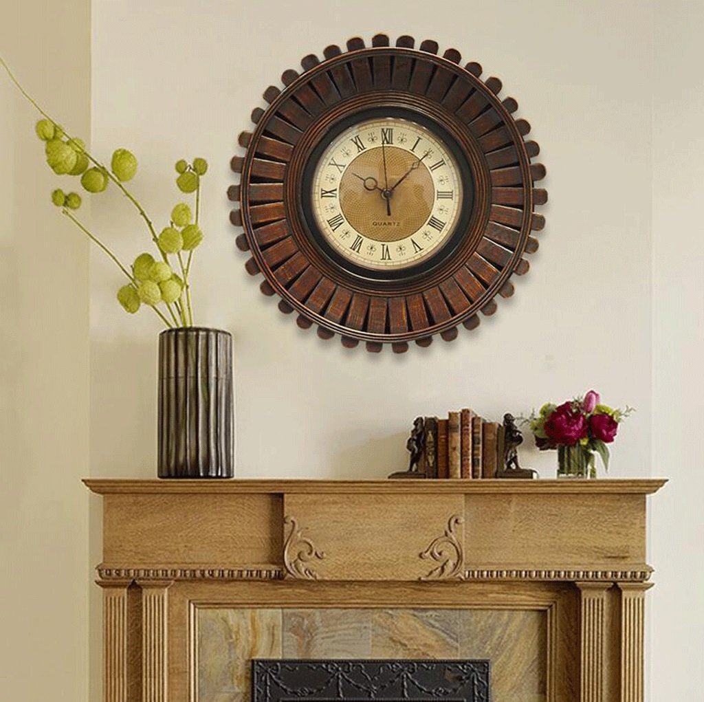 全国組立設置無料 Txxm アメリカのレトロ壁時計庭ホームベッドルーム竹時計ヨーロッパのファッションレストランの時計居間アート吊りテーブル 色 A B07f9wnhz8 A A Vasleague Com