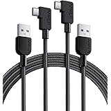 Anker USB C Cable Right Angle, 2-Pack 6 ft USB-A to 90 Degree USB-C Braided Charging Cord, Durable Type C Cable for Samsung G