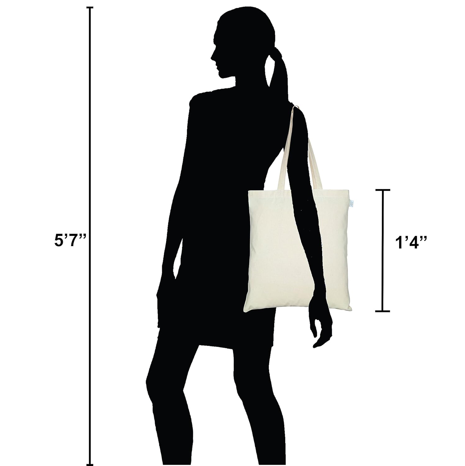 ecoright reusable 100% cotton (lightweight) ecofriendly tote bag printed "flowers"