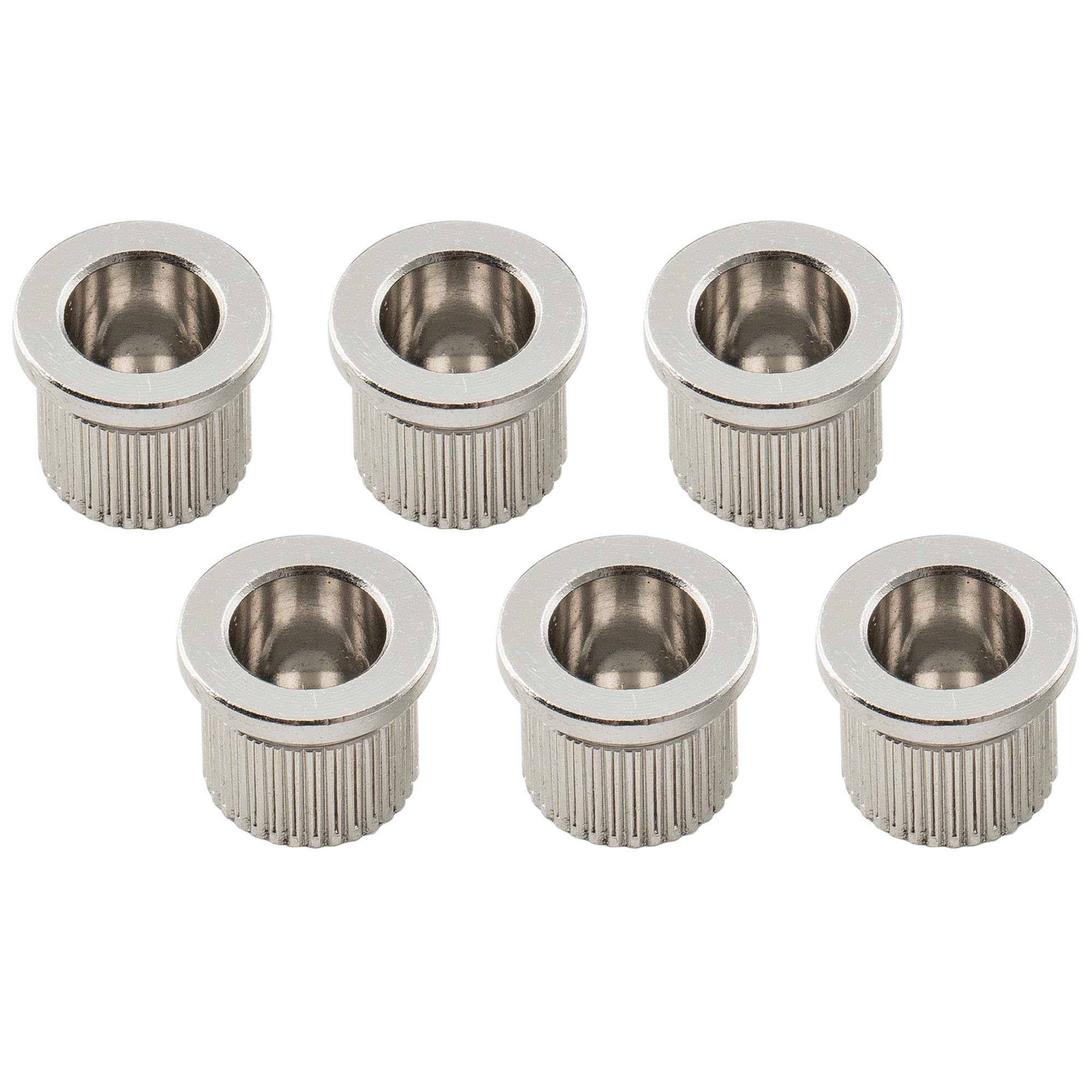 Musiclily Ultra 5/16 Inch Brass G-TLB-1 Style Guitar String Ferrules Through Body Rear Mount Bushings for Tele Style Electric Guitar, Chrome (Set of 6)