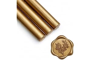 UNIQOOO Arts & Crafts Pack of 8 Metallic Antique Gold Glue Gun Sealing Wax Sticks for Wax Seal Stamp, Great for Cards Envelop