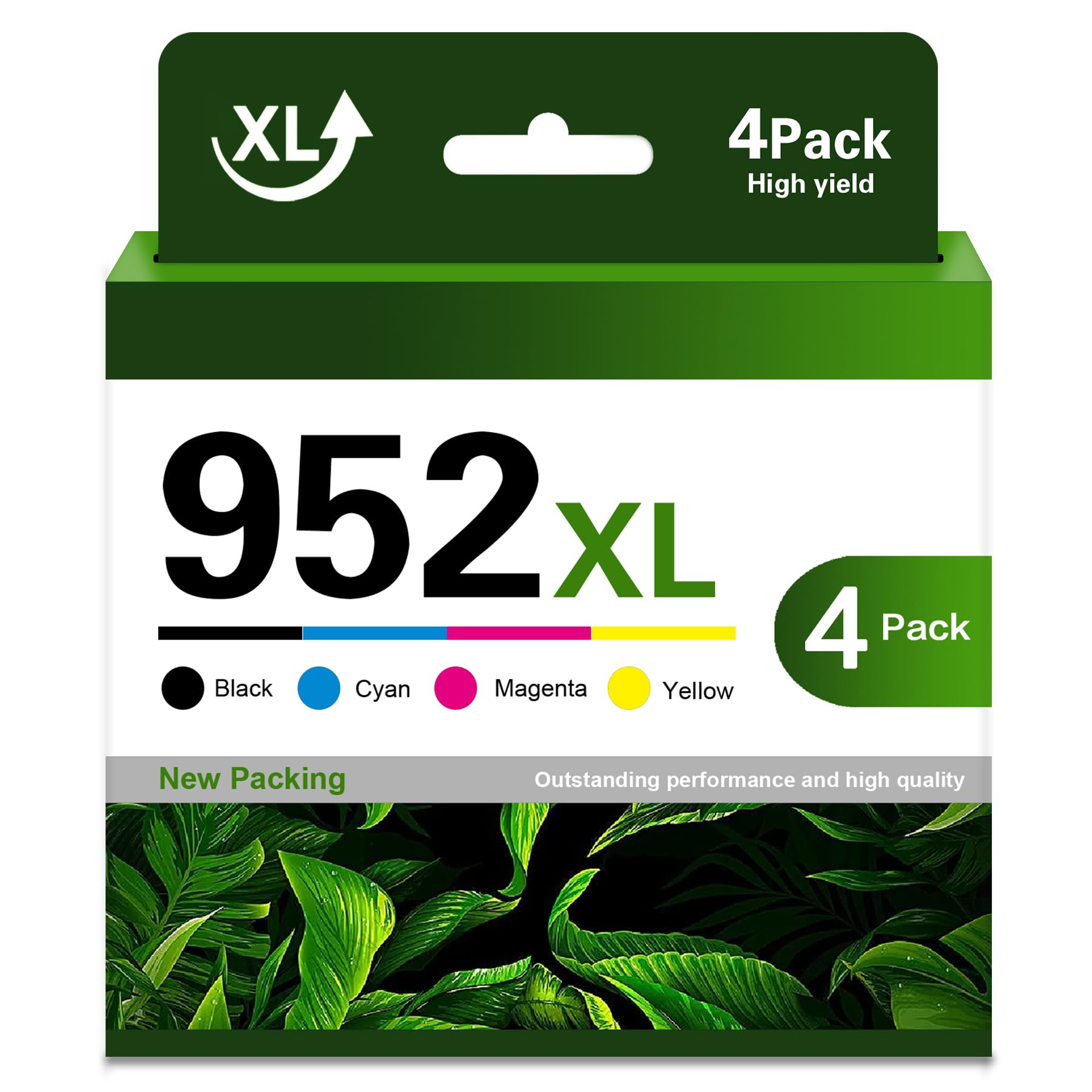 Photo 1 of 952XL Ink Cartridges High Yield (4-Pack, Black/Cyan/Magenta/Yellow) Compatible 952XL Ink Cartridges Replacement for 952XL Ink for OfficeJet Pro 8710 8210 8715 8720 8702 7740 Printer