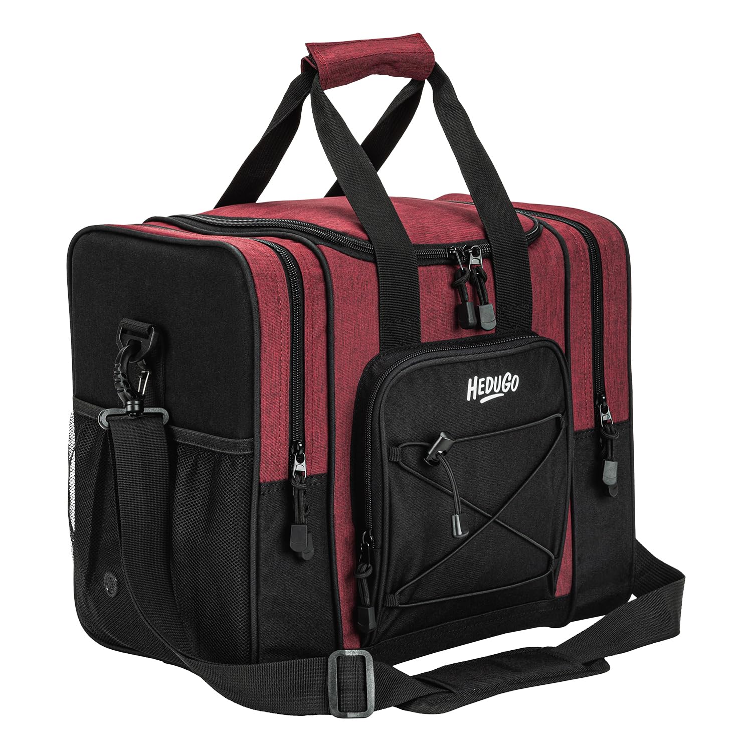 HEDUGO Bowling Ball Bag - Single Ball Tote with Foam Cushion and Padded Strap for Men & Women - Fits Bowling Shoes Up to Mens Size 14 and Accessories