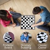 Navoys Classic Draughts Checkers Game - Foldable Board, Family Strategy view 4