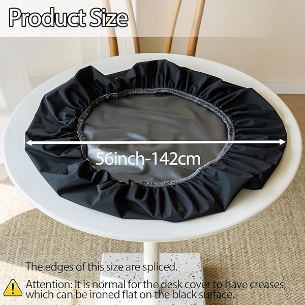 ASNOMY FITTED ROUND WASHABLE TABLE COVER, WIPEABLE WATERPROOF TABLE CLOTH FITS 48″-56″ DIAMETER ROUND TABLE FOR DINING,CAMPING,BANQUETS,PARTIES,INDOOR AND OUTDOOR, 2PC
