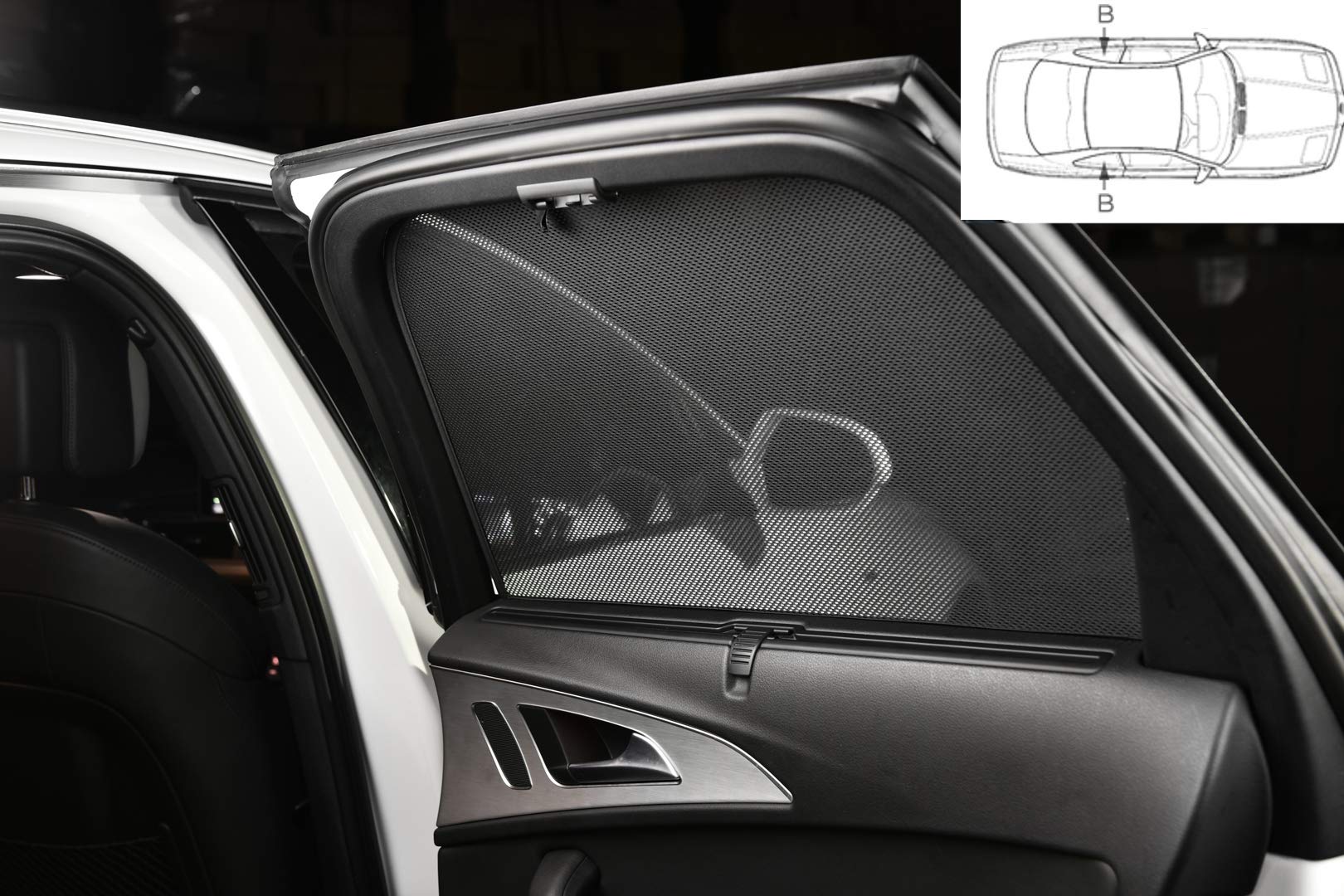 Set Car Shades (rear side doors) compatible with Volvo V60 Station 2010-2018 (4-pieces) Custom-Fit Sunshades for Cars