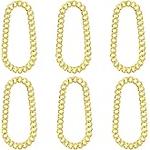 Yuanan 6 PCS Men’s Chunky Necklace, Hip Hop Chains Bulk 90s Golds Chains Acrylic Hip Hop Fake Golds Necklace Men’s Chunky Necklaces for Costume Accessory Cosplay Men Women(31.5 Inches x 1.37 Inch)