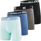 Billabong Mens Underwear 4 Pack Nylon Performance Boxer Briefs for Men