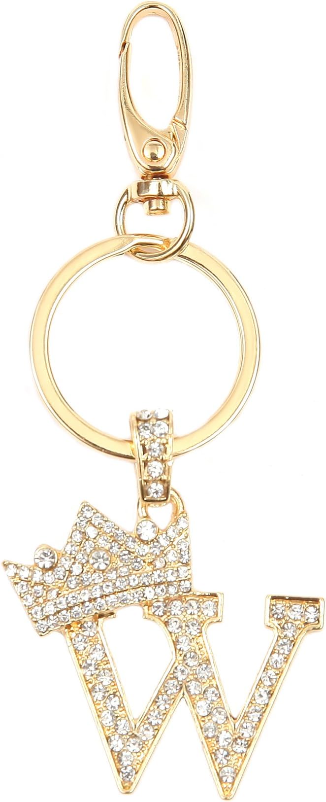 Sometheme Special Rhinestone Stud Initial Letter Charm Keychain, Key Ring, Bag Charm