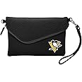 NHL Soft Pebble Fold Over Purse - Large Wristlet - includes Shoulder Strap