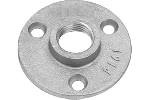 Fafeicy 10PCS 65mm DN15 1/2 Inch Floor Flange Base, 3 Hole Threaded Pipe Support, for Plumbing Faucet Mounting (Aluminum Allo