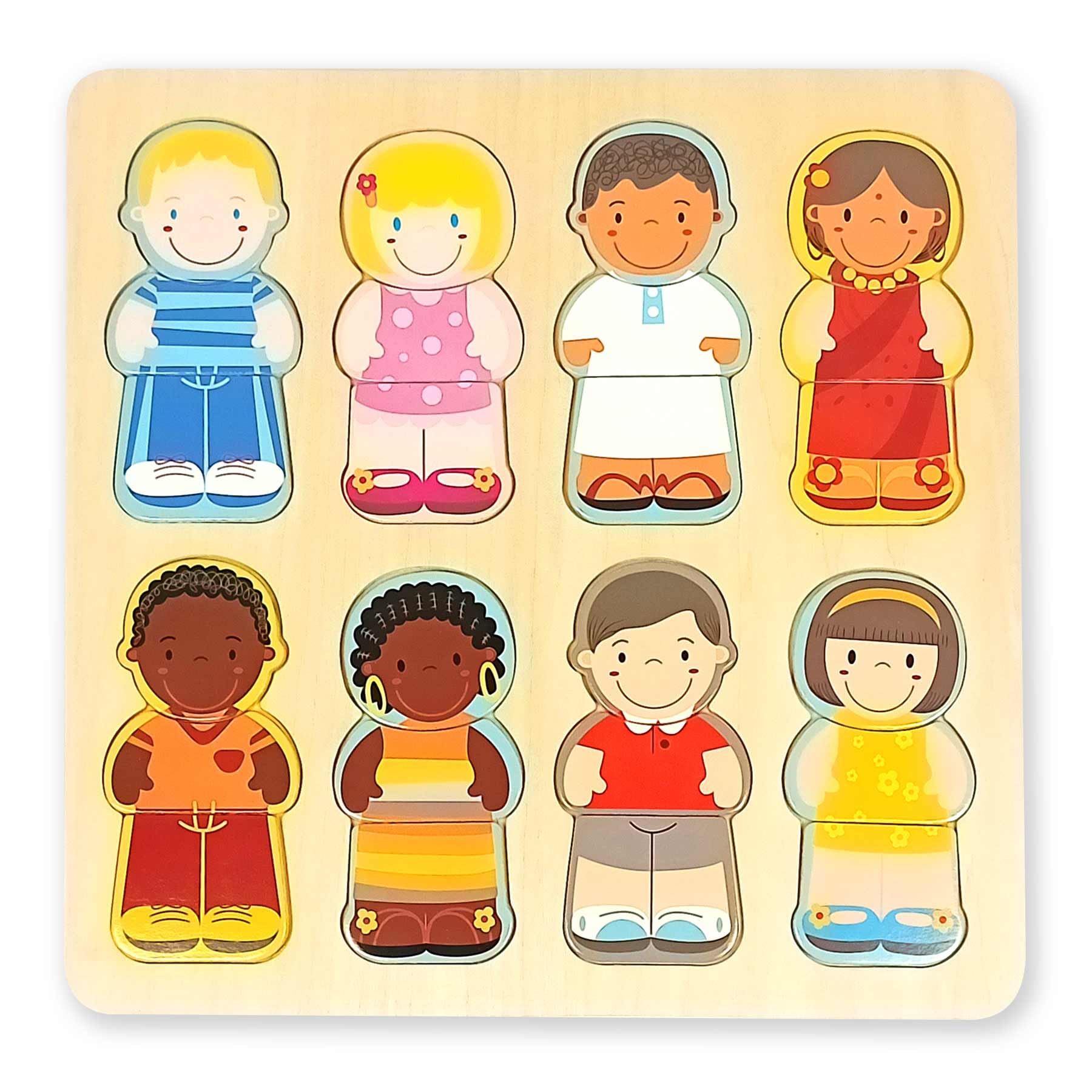 Multicultural Wooden Jigsaw Puzzle for Kids | 24-Piece Montessori Puzzle & Early Years Resource | Educational Puzzle for 3+ Year Olds | Eco-Friendly, Non-Toxic Toy